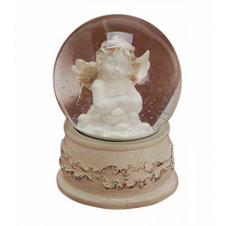 figurine statuette Ange dans boule à neige musicale