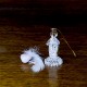 Figurine objet deco Ange en verre avec une chandelle
